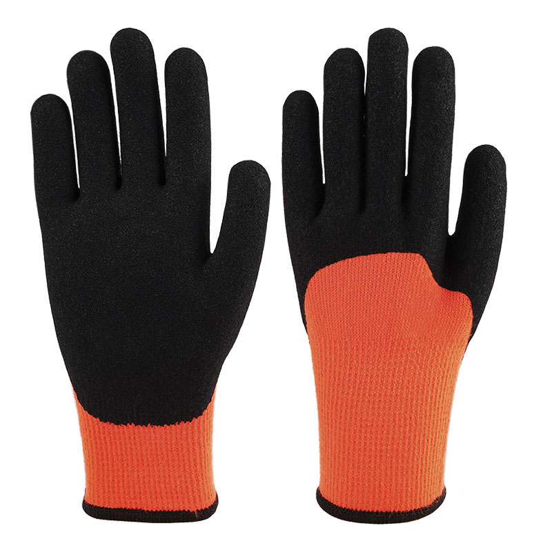 10 Gauge Terry Nitrile 3/4 Dipped Matte Orange Red Gloves